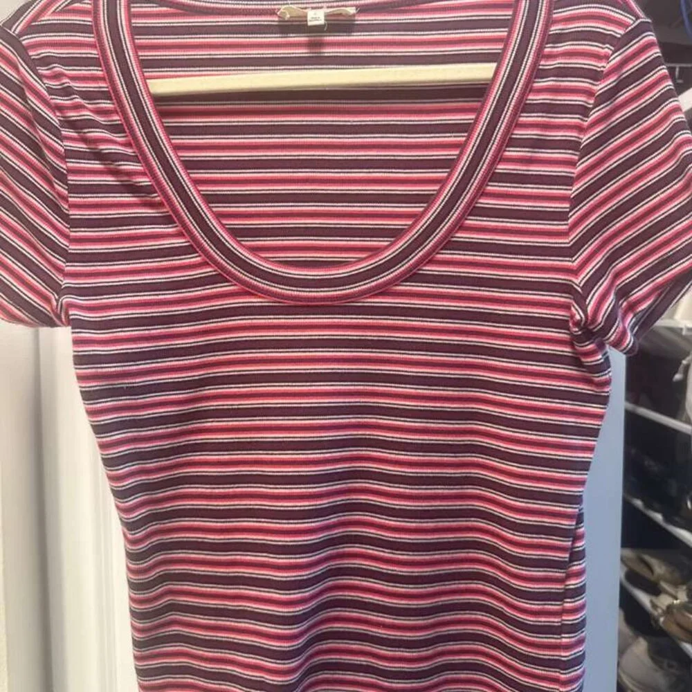 Madewell Striped Scoop Neck Tee | Short Sleeve | Size L - Picture 6 of 6